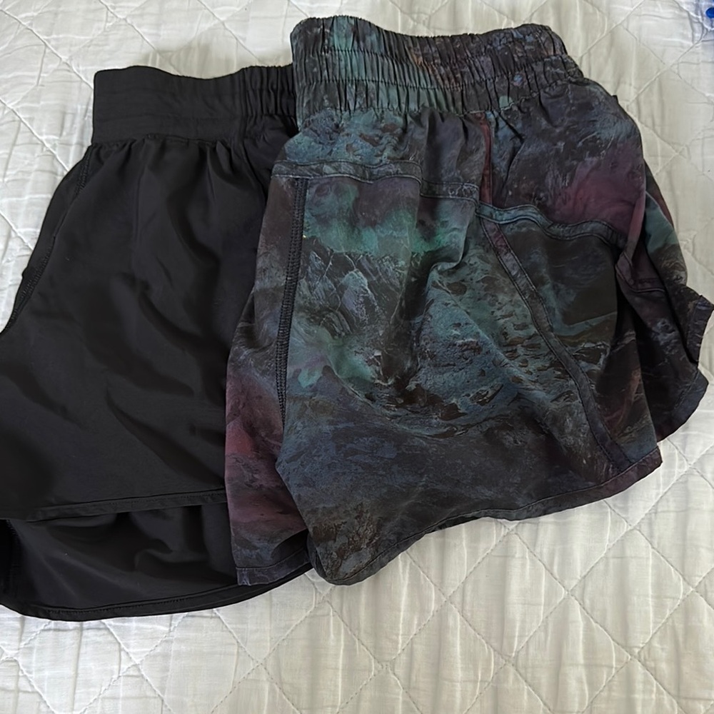 lululemon athletica Black and Multicolor Athletic Shorts